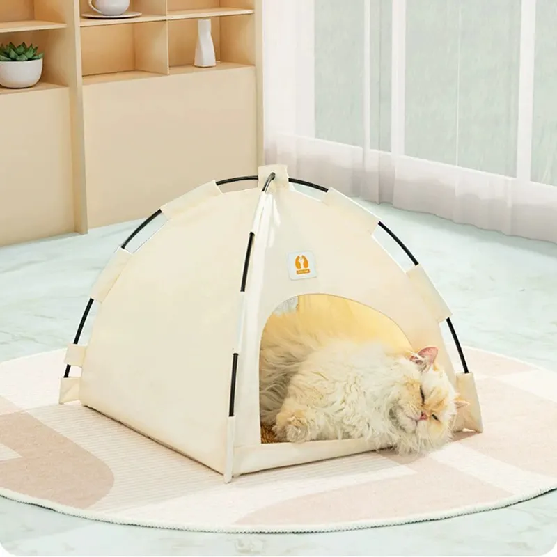 Tenda lipat portabel hewan peliharaan, tenda berkemah hewan peliharaan tahan air empat musim dalam dan luar ruangan rumah anjing kucing