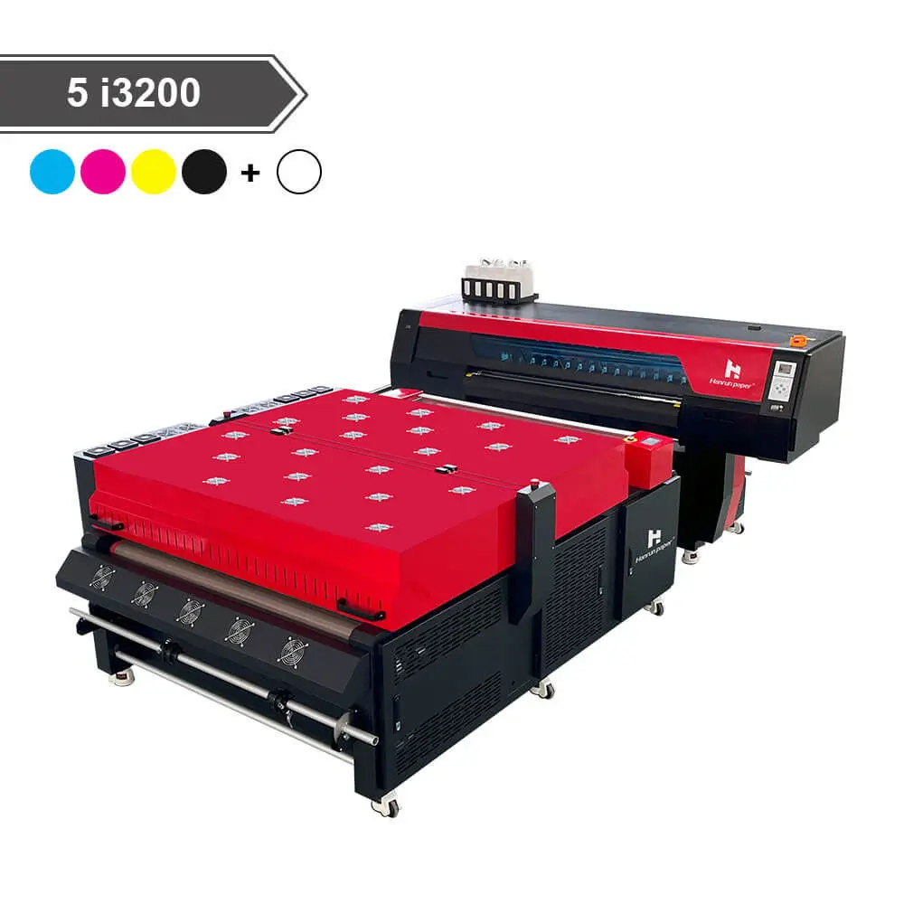 Alta productividad 50sqm/H 120cm DTF impresora máquina de impresión conjunto 5 cabezales I3200 con agitador de polvo