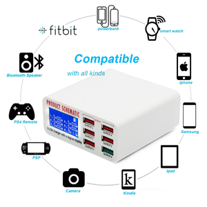 EONLINE 6 USB hızlı şarj 3.0 6 port akıllı cep telefonu masaüstü USB iPhone şarj cihazı Samsung Xiaomi hızlı şarj - Product Image 6