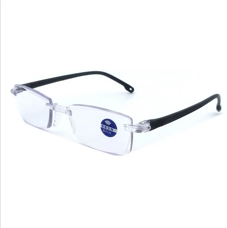 초경량 무테 독서 안경 안티 블루 라이트 방사선 컴퓨터 노안 리더 독서 안경 1.0 4.0