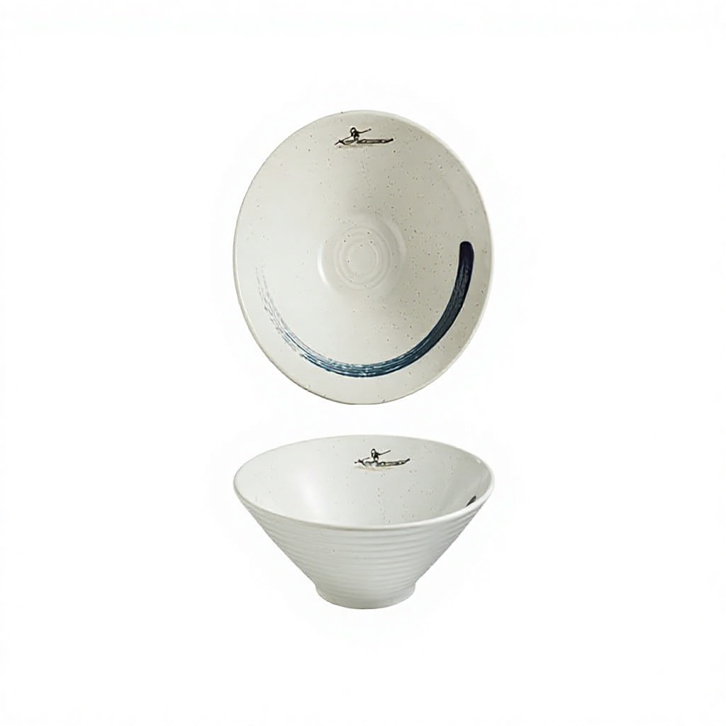 7inch hat bowl - jiang xue white