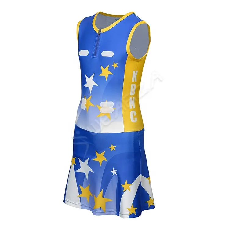 Pur nouveau Original respirant Premium Netball équipe uniforme fournisseurs longue durée et Durable Sublimation imprimé Netball robes