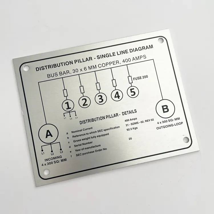 Placas de nome de metal gravadas de aço inoxidável, placas de identificação de metal personalizadas