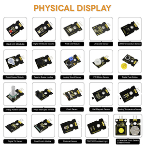Kit de inicio de módulos de Sensor de una parada, educación escolar DIY, Kit de aprendizaje de sensores 37 en 1 sin placa Microbit V2