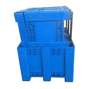 Large Unfoldable Stackable Plastic Pallet Crates Heavy Duty Plastic Stacking <strong>Container</strong> for Transportation <strong>Logistics</strong> - Product Image 3