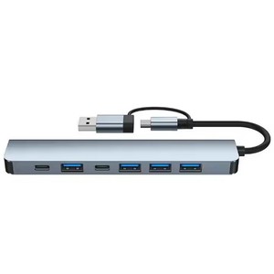 多端口Usb Usb-C集线器铝合金7合1适配器Otg分离器7合1适配器C型3.0 Usb集线器，适用于笔记本电脑 - Product Image 5