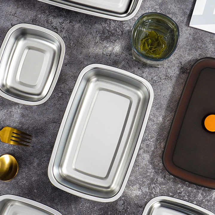 Lebensmittel qualität knuspriger Lebensmittel behälter Mikrowelle Sicher sichtbar luftdicht Silikon dicht ring Edelstahl Tiffin Bento Lunchbox