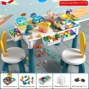 Büyük parçacık çok fonksiyonlu bina masa Lego çocuk eğitim için uyumlu plastik oyuncak monte çok amaçlı - Product Image 2