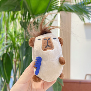 Net <strong>Red</strong> Capybara <strong>Deep</strong>-fried Hair Capybara Comb Cute Pet Plush <strong>Toy</strong> Pendant Figure Bag Batch Key Chain Ring - Product Image 6