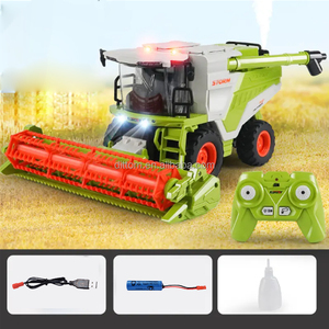 2.4g 6ch rc סגסוגת חיטה קציר רכב 1/24 מיישמים מכונות בנייה החווה צעצוע עם ספריי