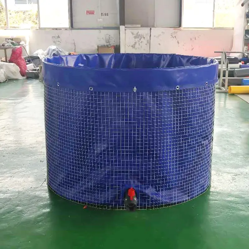 Pecera plegable de gran espacio de 100 galones, tanque de peces con marco de plástico y Pvc