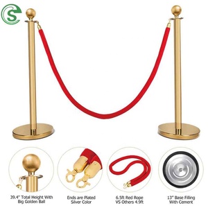 Thép không gỉ <span class=keywords><strong>stanchion</strong></span> Đỏ carper kiểm soát đám đông rào cản stanchions dây và cực - Product Image 2