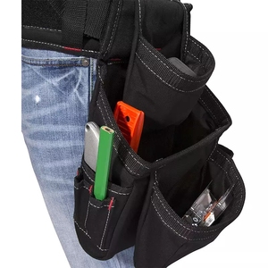 เข็มขัดคาดเอวปรับได้ทนทาน,สายกระเป๋าเครื่องมือพร้อมสายเอี๊ยม3กระเป๋า - Product Image 4