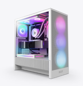 PCコンピュータケースNZXT H5フローRGB (2024) CC-H52FW-R1ホワイトミッドタワーATXエアフローケース - Product Image 1