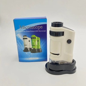 手持可调变焦20x-40x发光二极管迷你袖珍教育科学操作玩具显微镜，带儿童底座 - Product Image 6