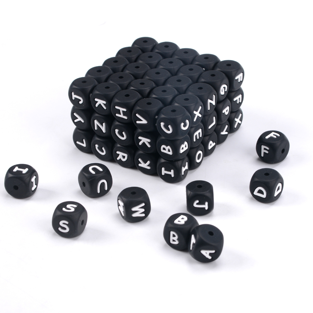 12mm cube letters-black basis