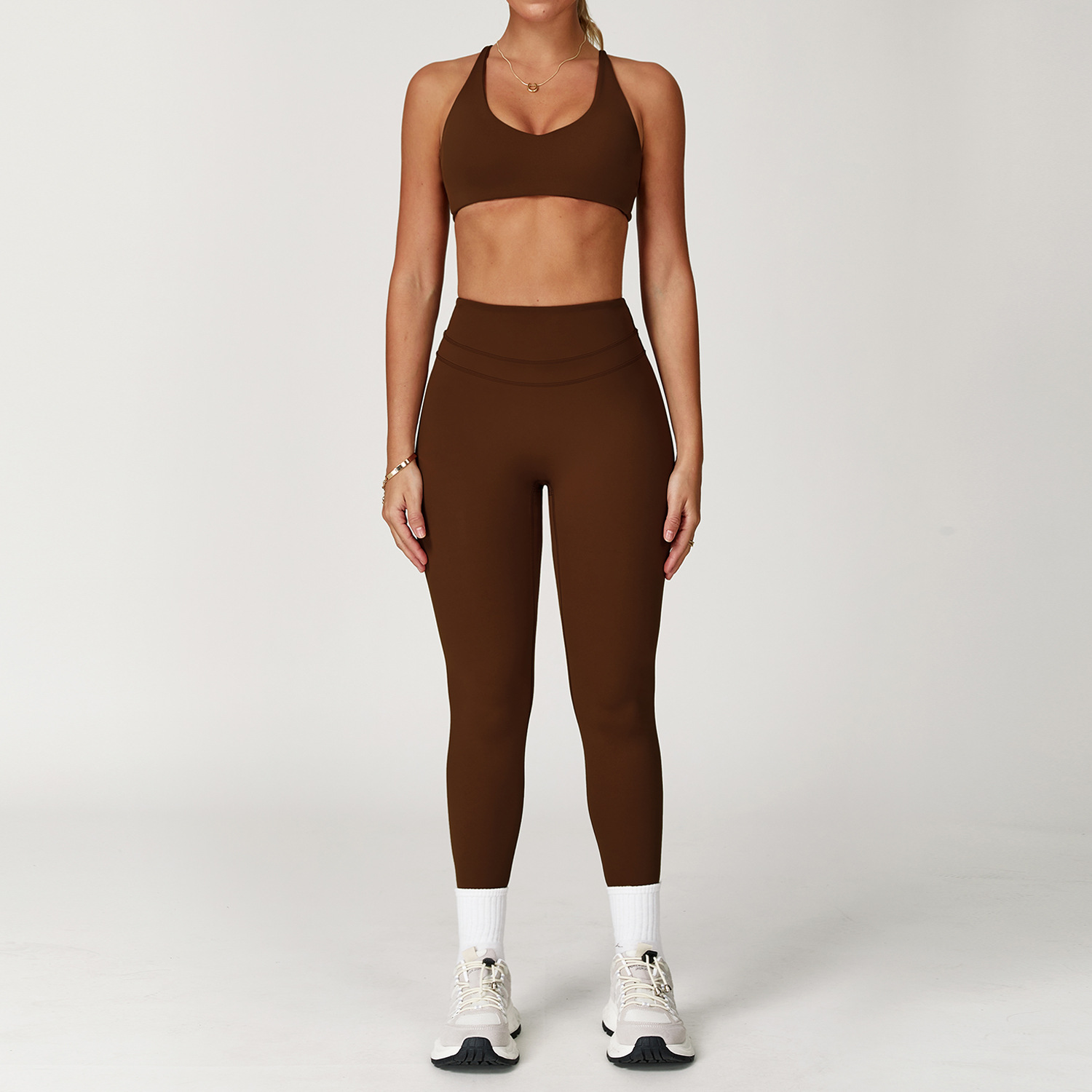 Bra+Leggings - Chocolate brown