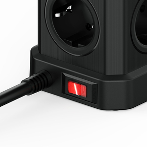 Regleta de viaje con enchufe de extensión inteligente, Protector Universal contra sobretensiones, 5 salidas, USB-C - Product Image 5