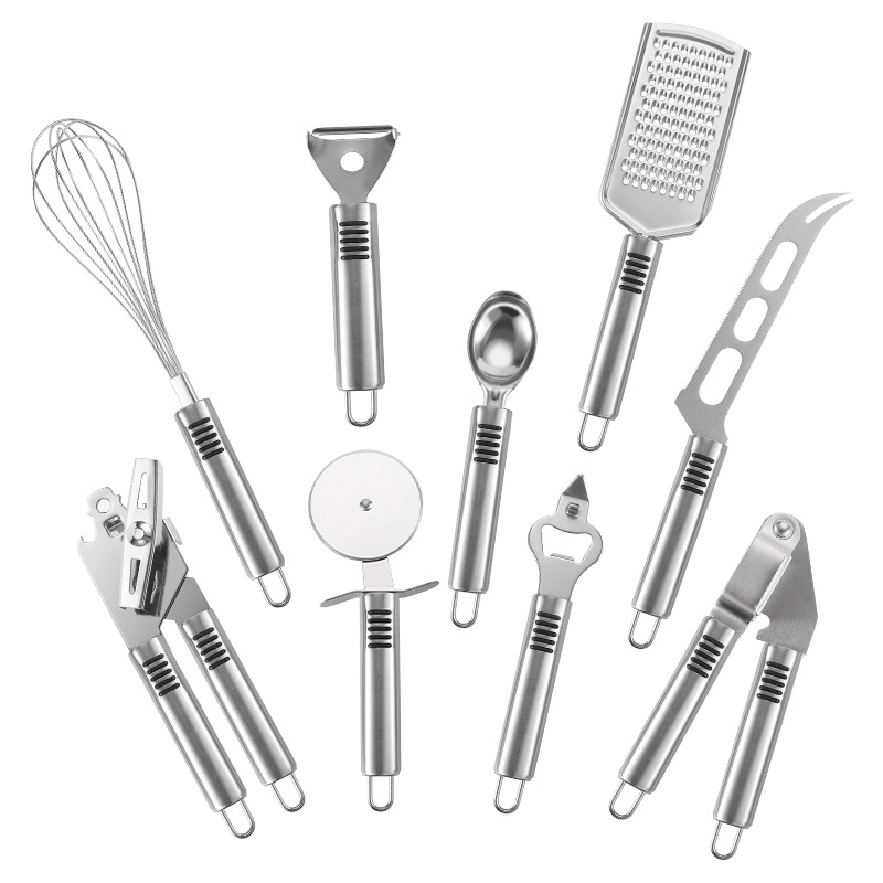 Silver handle-9pcs set+color box