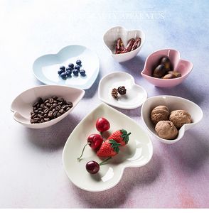 家庭用食器食器磁器プレート低MOQ 5インチセラミック2分割食器 - Product Image 1
