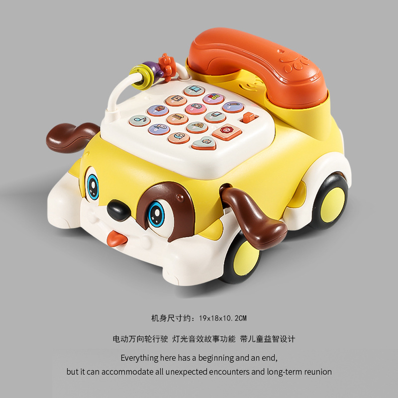 Chariot téléphonique jaune (avec roues pivotantes et lumières)