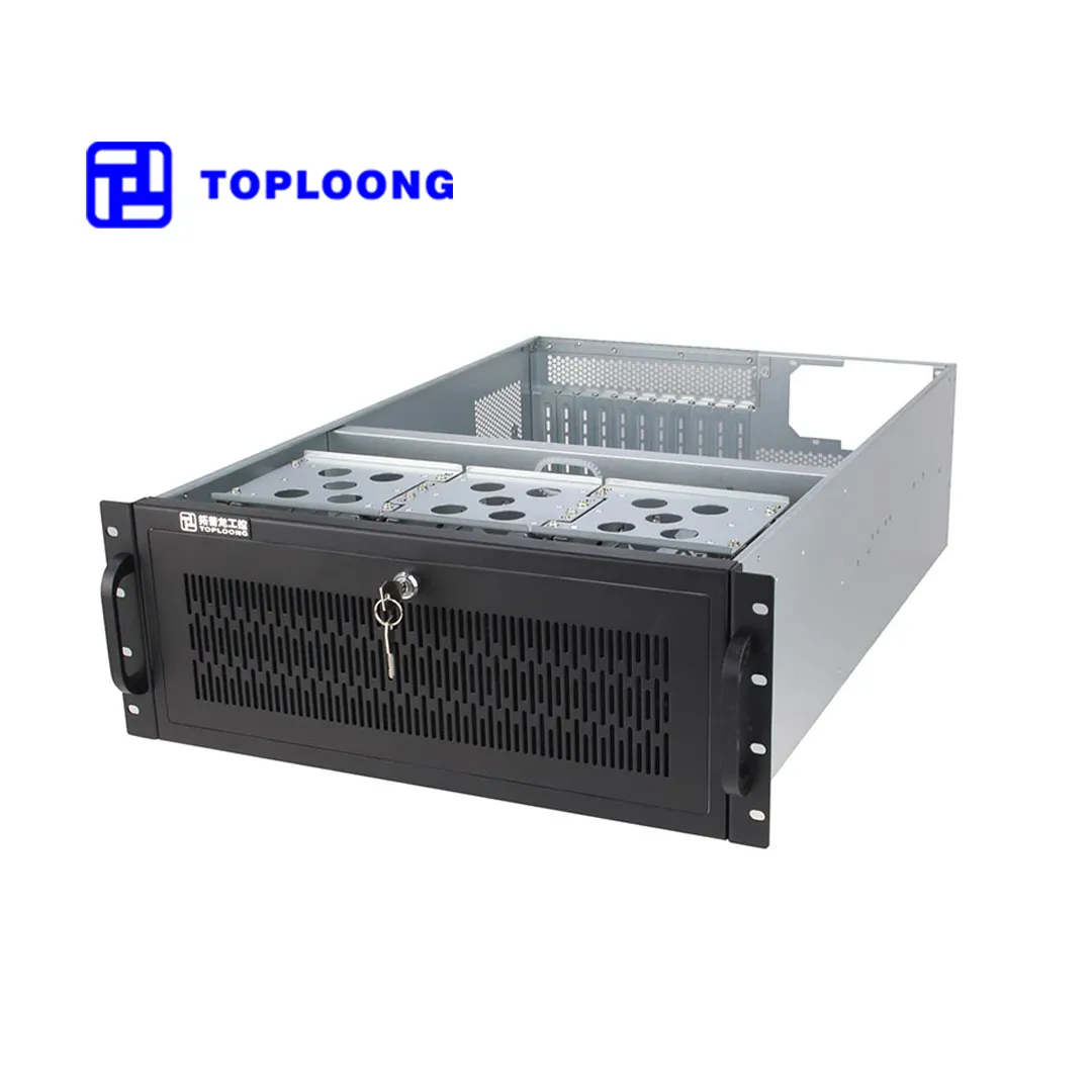 Toploong 4u 15 baies Hdd 5 châssis de serveur Gpu châssis de serveur de montage en rack pour Ai Edge Computing rendu d'apprentissage en profondeur