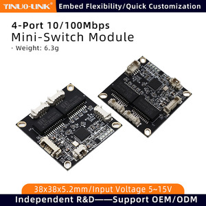 Módulo de conmutador Ethernet rápido Mini compacto de 4 puertos 10/100Mbps | Diseño de divisor y entrada de voltaje amplio de 5-15V - Product Image 2