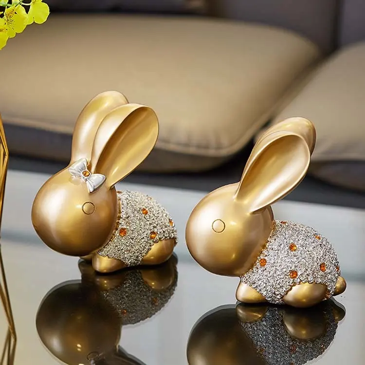 Avrupa tarzı reçine çift tavşan dekorasyon ev aksesuarları yaratıcı düğün doğum günü hediyesi