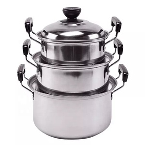 Stainless Steel Cookware 16/18/<strong>20</strong>/22/24cm Straight Shape Cooking Pots 10 Pcs Cookware <strong>Set</strong>