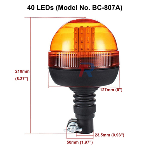 Popular Type 5 Inch 40 60 80 <strong>LED</strong> Pole Mount Beacon Strobe Light Agriculture Farm Vehicle Warning Flash Lamp 12V 24V <strong>12</strong> 24 <strong>Volt</strong> - Product Image 2