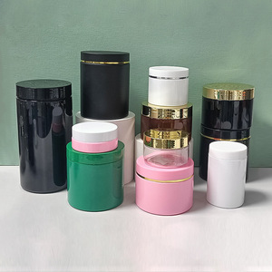 Güzellik beyaz siyah/pembe konteynerler altın şerit 200g 250 300g 400 500 800 <span class=keywords><strong>1000</strong></span> vücut scbody krem kavanoz konteyner şişe kozmetik kavanoz