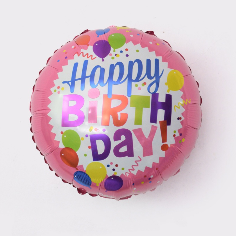 Pink Word Birthday Balloon