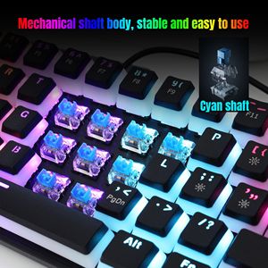 Teclado mecánico de oficina de 61 teclas, teclado de diseño ergonómico retroiluminado, teclado de ordenador para juegos con cable barato