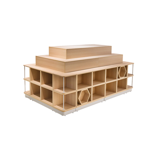 Fabricante Atacado 3 Tier Square Exposição De Madeira Stand Retail Display Table