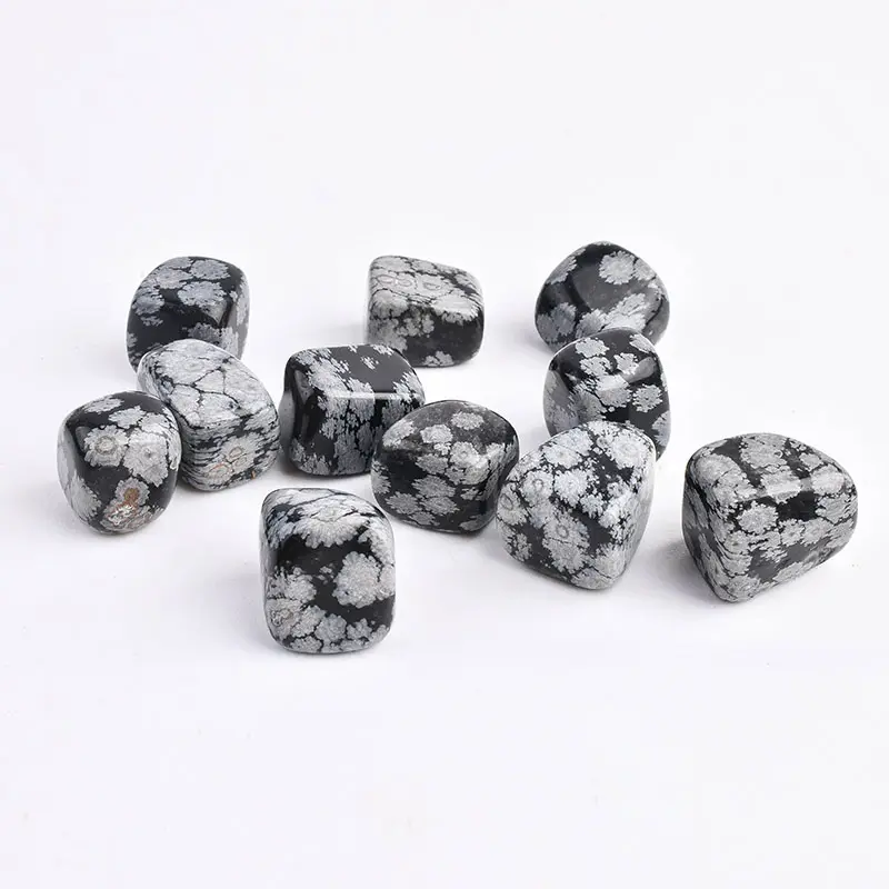 Großhandel Bulk Natural Crystal Tumbled Stones Schneeflocke Obsidian Tumbled Stone