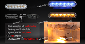 ECE R65批准超亮18W 6发光二极管频闪车辆格栅灯，带支架3W 3535发光二极管IP67防水 - Product Image 5