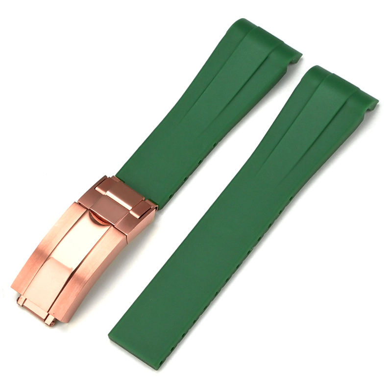 Green+rose gold clasp