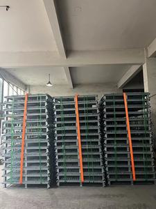 Contenedor plegable de alambre galvanizado, jaula de alambre con pies especiales para cinta transportadora para estante de palé, fácil carga en vigas - Product Image 6