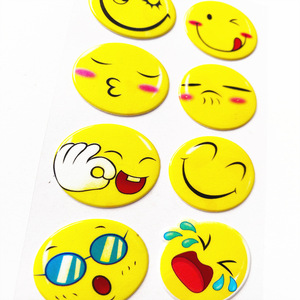 定制防水Emojii <span class=keywords><strong>3D</strong></span>泡沫蓬松贴纸可爱卡通窗户儿童装饰贴纸