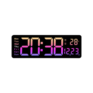 LongDeLi multifunzionale colorato orologio da parete a LED con telecomando digitale Count Down Display Timer temperatura settimana e calendario - Product Image 1