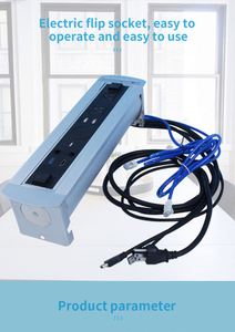 La última toma de datos rotativa eléctrica de aluminio con carga inalámbrica integrada para mesa de conferencias - Product Image 3