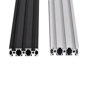Alta Qualidade <span class=keywords><strong>300mm</strong></span> Comprimento Prata Ou Preto 2060 V Slot Perfil De Alumínio Extrusão <span class=keywords><strong>Linear</strong></span> Rail para CNC Impressora 3D