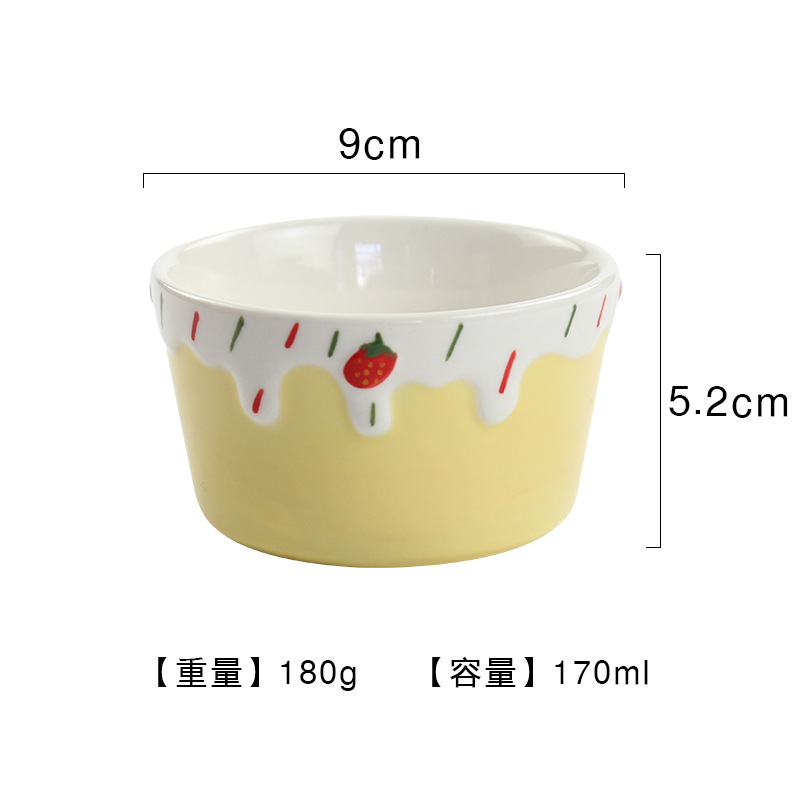 Strawberry Cake Bowl - Yellow