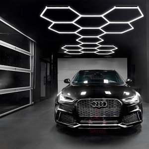 Шестиугольный светодиодный светильник 110V-240V для автоматической детализации сотовый роскошный шестигранный светодиодный потолочный светильник для гаража - Product Image 4
