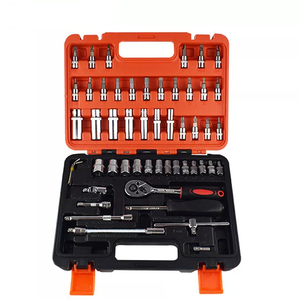 OEM ODM工厂53 pcs扳手套装工具箱汽车修理套筒扳手工具红色带工具盒 - Product Image 1