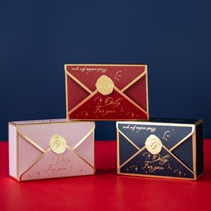 Creative Full Color Sugar <strong>Red</strong> and Gold Line Envelope White Card Packaging <strong>Box</strong> for Wedding