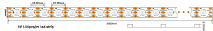 WS2813 Tira de LED direccionable 100 LEDs/M DC5V PCB negro 10mm de ancho IP20 Tira de LED RGB personalizada no impermeable para vacaciones - Product Image 4