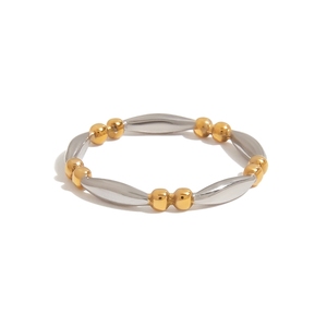 JFJEWER 18K Gold Plate Stainless Steel Rings Modern Minimalist Gold and <strong>Silver</strong> Matching Simple Line Ring - Product Image 6