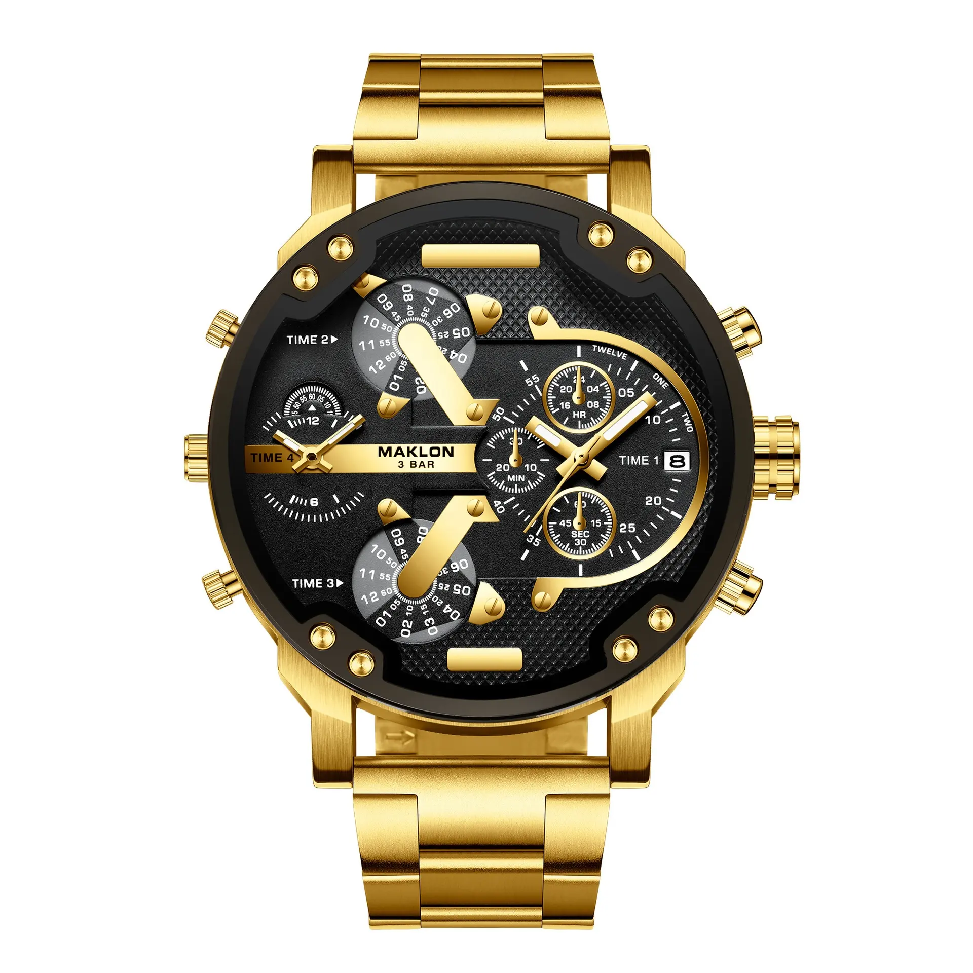 2023 Fábrica direta Boa Qualidade Moda Cool Men Quartz Relógios Luxo Large Dial Watch Suporte para logotipos personalizados
