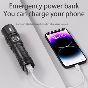 Công suất cao siêu sáng ngân hàng điện mạnh mẽ đèn pin nhỏ USB có thể sạc lại hợp kim nhôm trắng Laser đèn pin chiến thuật - Product Image 4